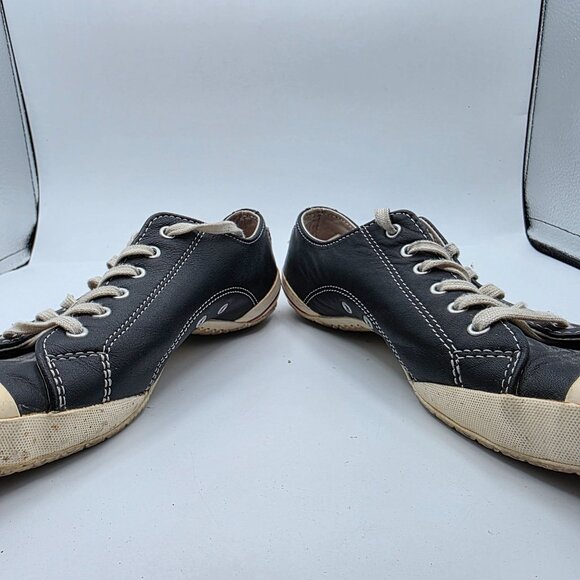 Converse All Star Deluxe Limited Edition Womens 7.5 Black Leather Flat Sneakers - Picture 3 of 13